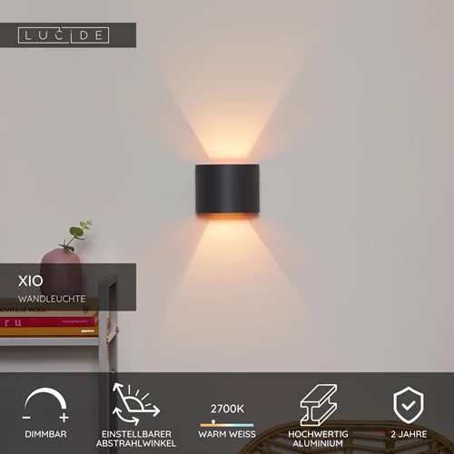 Lucide XIO - Wandleuchte - LED Dim. - G9 - 1x3,5W 2700K - Einstellbarer Abstrahlwinkel - Grau - USP